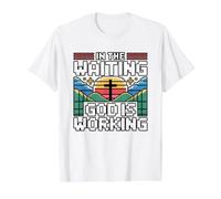 in The Waiting God is Working Value Graphic T-Shirt, Men, White, M