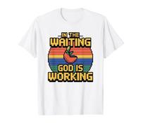 in The Waiting God is Working Value Graphic T-Shirt, Men, White, S
