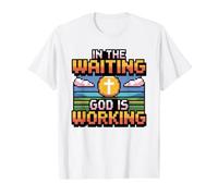 in The Waiting God is Working Value Graphic T-Shirt, Men, White, S