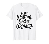 in The Waiting God is Working Value Graphic T-Shirt, Men, White, S