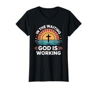 in The Waiting God is Working Value Graphic T-Shirt, Women, Black, S