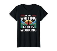in The Waiting God is Working Value Graphic T-Shirt, Women, Black, XL