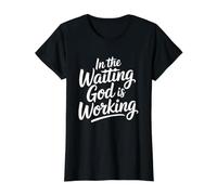 in The Waiting God is Working Value Graphic T-Shirt, Women, Black, XS