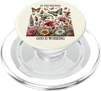 In the Waiting God is Working Vintage Floral Christian PopSockets PopGrip for MagSafe