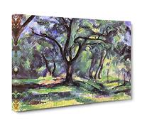In The Woods By Paul Cezanne Canvas Print | Gallery Wrapped 30mm Frame Wall Art | 20x14 inches | Ready to Hang | Impressionist Landscape Picture | Living Room Bedroom Lounge Office