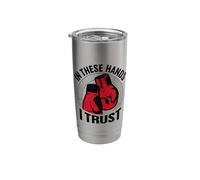 in These Hands I Trust Boxing Match Boxer Fighter Stainless Steel Insulated Tumbler