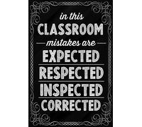In This Classroom Mistakes are Expected Respected Inspected Corrected Metal Signs Classroom Poster High School Classroom Rules Office Home Decor Print Plaque Gift 12"x8"