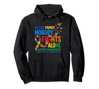 in This Family No Fighting Alone Autism Awareness Pullover Hoodie