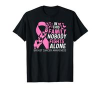 in This Family No Fighting Alone Breast Cancer Awareness Value Graphic T-Shirt