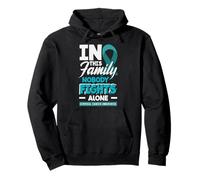 In This Family Nobody Fights Alone Cervical Cancer Awareness Pullover Hoodie