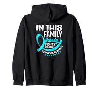 In This Family Nobody Fights Alone Cervical Cancer Zip Hoodie