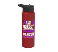 in This Family Nobody Fights Alone Stainless Steel Insulated Water Bottle