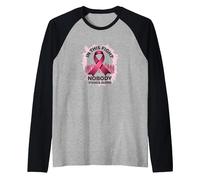 in This Fight Nobody Stands Alone Breast Cancer Support Raglan Baseball Tee, Men, Black/Athletic Heather, M