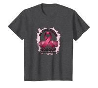 in This Fight Nobody Stands Alone Breast Cancer Support T-Shirt, Kids, Dark Heather Grey, 12 Years