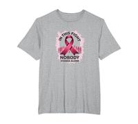 in This Fight Nobody Stands Alone Breast Cancer Support T-Shirt, Men's Big and Tall, Heather Grey, 4X Tall