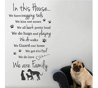 in This House - Dog House Rules Wall Stickers Home Decor Vinyl Home Decor Art Decor Cartoon Wall Decals Wall Sticker 58X32Cm