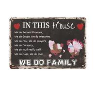 In This House Funny Chicken Coop Sign Farmhouse Wall Hanging Decor And Farm Warning Signs Gift For Lover Indoor Or Outdoor Durable Metal Tin 8x12 Inch