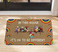 in This House It's Ok to Be Different Doormat,Outdoor Door Mat,Personalized Doormat,Welcome Doormat,Housewarming Decor Gift 36x24 Inch