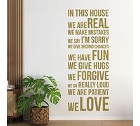 in This House We are Real, We Make Mistakes - Wall Sticker Quote Family Home [Gold]