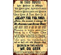 in This House We Do Geek Magic Poster, Vintage Retro Metal Poster Wall Decoration Home Office Bar Garage Cafe Hotel Men's Cave Club -Tin Sign 8x12 Inch