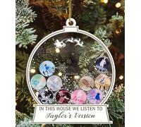 in This House We Listen to Version Ornament,Personalized Christmas Tree Ornament,Christmas Weddings Holidays