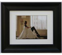 in Thoughts of You by Jack Vettriano Framed Art Print Picture (33cm x 28cm) Black Frame