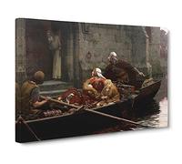 In Time Of Peril By Edmund Leighton Canvas Print | Gallery Wrapped 30mm Frame Wall Art | 30x20 inches | Ready to Hang | Classic Picture | Living Room Bedroom Lounge Office