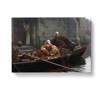 In Time Of Peril By Edmund Leighton Classic Painting Canvas Wall Art Print Ready to Hang, Framed Picture for Living Room Bedroom Home Office Décor, 76x50 cm (30x20 Inch)