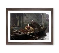 In Time Of Peril By Edmund Leighton Classic Painting Framed Print | A2 Walnut Framed Wall Art | Ready to Hang | Classic Historical Picture | Living Room Bedroom Lounge Office