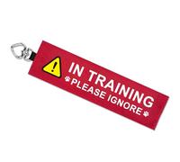 in Training Dog Leash Wrap, Double-Sided Visible Dog Sleeve with Heart Carabiner, Ripstop Please Ignore Warning Sign, Fits Standard Rope & Flat Leashes, Red