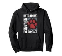 In Training No Touch No Talk No Eye Contact - Pullover Hoodie, Adult Unisex, Black, Medium