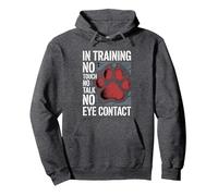 In Training No Touch No Talk No Eye Contact - Pullover Hoodie, Adult Unisex, Dark Heather Grey, Large