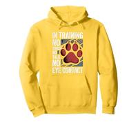 In Training No Touch No Talk No Eye Contact - Pullover Hoodie, Adult Unisex, Lemon Yellow, XX-Large