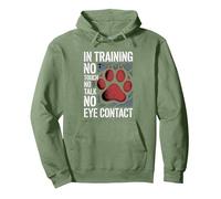 In Training No Touch No Talk No Eye Contact - Pullover Hoodie, Adult Unisex, Sage Green, XX-Large