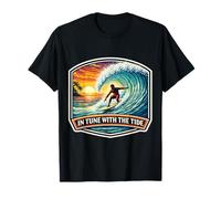 in Tune with The Tide Surfer Surfing Surfboard Quote Vintage T-Shirt