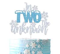 In Two the Unknown Cake Topper, Our Little Snowflake is Two, Winter 2nd Birthday Party Decorations Supplies for Boy