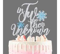 In Two the Unknown Cake Topper, Winter 2nd Birthday Cake Decor, Snowflake Two, Frozen Winter Wonderland Christmas Xmas Baby’s 2nd Birthday Baby Shower Party Decorations Supplies
