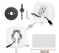 in Wall Cable Management Kit for Wall Mounted TV - Professional Cord Hider with Spacious Pass-Through & All-Inclusive Tools Hide TV Cords Power & Low Voltage Wires Perfect for Home Theater Gaming