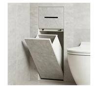 In Wall Tile Ready Embedded Toilet Roll Holder Stainless Steel, 2-in-1 Hidden Shower Niche Trash Can & Toilet Paper Holder Dispenser for Bathroom Renovation(White)