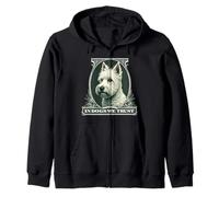In West Highland White We Trust Funny Vintage Westie Dog Zip Hoodie