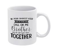 in Your Darkest Hour When The Demons Come Call On Me Brother Inspirational Coffee Mug - Emotional Support Gift, White Ceramic