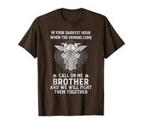 in Your Darkest Hour When The Demons Come Call on me T-Shirt, Men, Brown, XX-Large