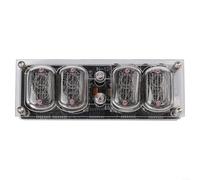 IN12 Nixie Clock Kit with 4 Glow Tubes, RGB Breathing Light,High-Precision Timekeeping,Power-Off Memory, USB Powered DIY Retro Module for Desktop Decor, Black