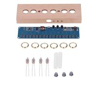 IN14 Glow Tube Clock DIY Kit, Wireless USB Powered 5V 1A Nixie Tube Clock Assembly with Beech Wood Enclosure, Colorful LED Display for Home Office Desk Decoration