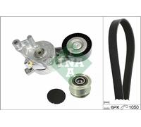 Multi-ribbed V-belt kit with freewheel belt pulley 529 0468 20 INA for VW AUDI