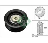 INA 532 0471 10 Deflection/Guide Pulley, V-ribbed belt for FORD,JAGUAR