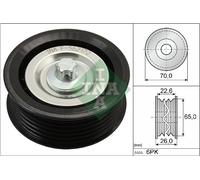 INA 532 0531 10 Deflection/Guide Pulley, V-ribbed belt for CADILLAC,FIAT,FORD,HO