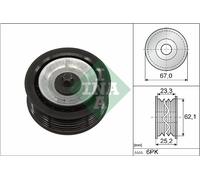 INA 532 0619 10 Deflection / guide pulley, V-ribbed belt