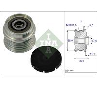 INA 535 0005 10 Alternator Freewheel Clutch for ,AUDI,SKODA,VW,VW (SVW)