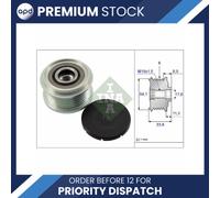 Genuine INA 535005910 Overrunning Alternator Freewheel Clutch Pulley